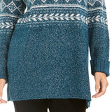 Style & Co Women's Fair Isle Tunic Sweater Fi Dark Kale Size Extra Small