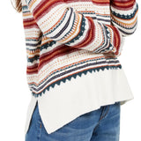 Style & Co Women's Striped Studded Sweater Beige Size Large