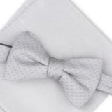 Alfani Men's Mini Neat To-Tie Bow Tie & Solid Pocket Square Set Gray Size Regular