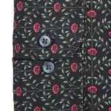 Bar III Men's Slim-Fit Performance Stretch Rose Arch-Print Dress Shirt Black Size 32-33