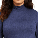 Style & Co Women's Plus Size Solid Mock-Neck Top  Blue Size 3 Extra Large