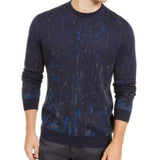 Alfani Men's Paint Splatter Crewneck Sweater Navy Size Small