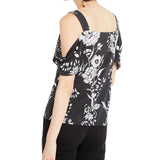 INC International Concepts Women's Cold-Shoulder Top Black Size Large