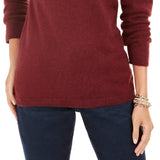 Style & Co Women's Fair Isle Crewneck Sweater Wine Size Medium