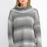 Style & Co Women's Ombre Boucle Sweater Black Size Medium