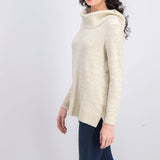 Style & Co Women's Lurex Cowl-Neck Sweater Light Beige Size Large