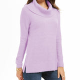 Style & Co Women's Lurex Cowl-Neck Sweater Lilac Size Extra Large