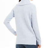 Style & Co Women's Lurex Cowl-Neck Sweater Light Blue Size Medium