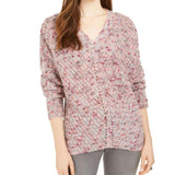 Style & Co Women's V-Neck Dolman-Sleeve Sweater Pink Medium