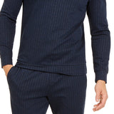 Alfani Men's Classic-Fit Stretch Stripe Knit Sweatshirt Navy Size Large