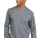 Alfani Men's Classic Fit Stretch Stripe Knit Sweatshirt Gray Size X-Large