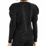 INC International Concepts Women's Puff-Sleeve Sweater Black Size X-Large