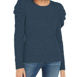 INC International Concepts Women's Puff-Sleeve Sweater Navy Size XX-Large