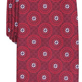 Tasso Elba Men's Medallion Silk Tie Red Size Regular