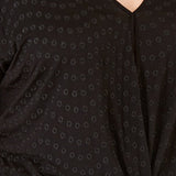 INC International Concepts Women's Eyelet Twist Front Top Black Size 1X