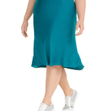 INC International Concepts Women's Plus Bias-Cut Midi Skirt Blue Size Extra Large