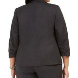 Kasper Women's Plus Size One-Button Blazer Charcoal Size 20