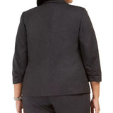 Kasper Women's Plus Size One-Button Blazer Charcoal Size 22