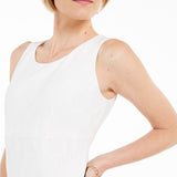 Kasper Women's Ribbed Metallic Sheath Dress Ivory Size 10