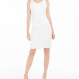 Kasper Women's Ribbed Metallic Sheath Dress White Size 10