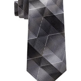 Van Heusen Men's Marine Classic Zig-Zag Stripe Tie Black Size Regular
