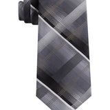 Van Heusen Men's Dean Classic Plaid Tie Black Size Regular