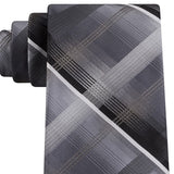 Van Heusen Men's Dean Classic Plaid Tie Black Size Regular