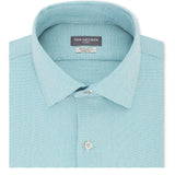 Van Heusen Men's Regular Fit Performance Stretch Wrinkle Free Flex Collar Micro-Houndstooth Dress Shirt Blue Size 17.5X34X35