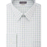 Van Heusen Men's Classic Fit Wrinkle-Free Performance Stretch Flex Collar Plaid Dress Shirt Blue Size 17-36-37