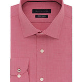 Tommy Hilfiger Men's Slim-Fit Non-Iron Performance Stretch Check Dress Shirt Bright Red Size 16.5X32-33