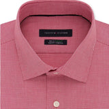 Tommy Hilfiger Men's Slim-Fit Non-Iron Performance Stretch Check Dress Shirt Bright Red Size 16.5X32-33