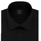 Arrow Men's Fitted Spread-Collar Dress Shirt Black Size 32X33