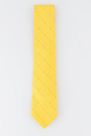 Perry Ellis Men's Burr Classic Geo Grid Tie Yellow Size Regular