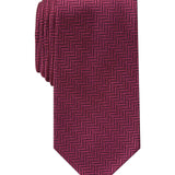 Perry Ellis Men's Savin Herringbone Tie Dark Red Size Regular