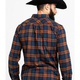 Levi's Men's Ferra Plaid Button Long Sleeve Western Flannel Shirt Orange  Size Extra Large