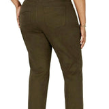 Style & Co Women's Plus Size Tummy-Control Slim-Leg Jeans Olive Size 16W