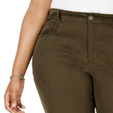 Style & Co Women's Plus Size Tummy-Control Slim-Leg Jeans Olive Size 16W