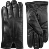Isotoner Men's Leather Sleek Heat Leather Gloves Black Size Large