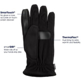 Isotoner Signature Men's Stretch smarTouch Gloves Black Size Large
