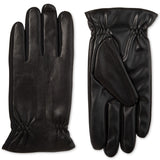 Isotoner Mens Faux Leather Fleece Lined Driving Gloves Black L