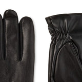 Isotoner Mens Faux Leather Fleece Lined Driving Gloves Black L