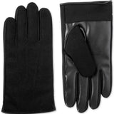 Isotoner Signature Mens Sleek Heat Faux Leather Plaid Driving Gloves Black Size Medium
