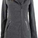 Maralyn & Me Juniors' Faux-Fur-Trim Hooded Coat Dark Gray Size X-Large