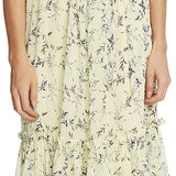 Cece Women's Wisteria Vines Sleeveless Dress Yellow Size 8