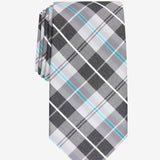 Perry Ellis Men's Dever Classic Plaid Tie Charcoal One Size