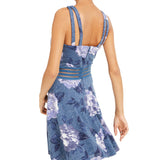 City Studios Juniors' Glitter Floral-Print Skater Dress Blue - Size 7
