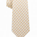 Michael Kors Men's Classic Angular Geo-Print Silk Twill Tie Yellow Size Regular