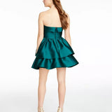B Darlin Juniors' Strapless Double-Tiered Dress Green