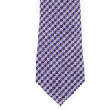 Tommy Hilfiger Men's Classic Textured Plaid Tie Purple Size Regular
