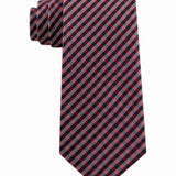 Tommy Hilfiger Men's Classic Textured Plaid Tie Red Size Regular